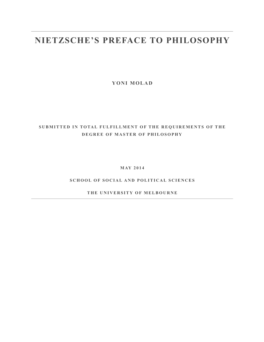 Nietzsche's Preface to Philosophy