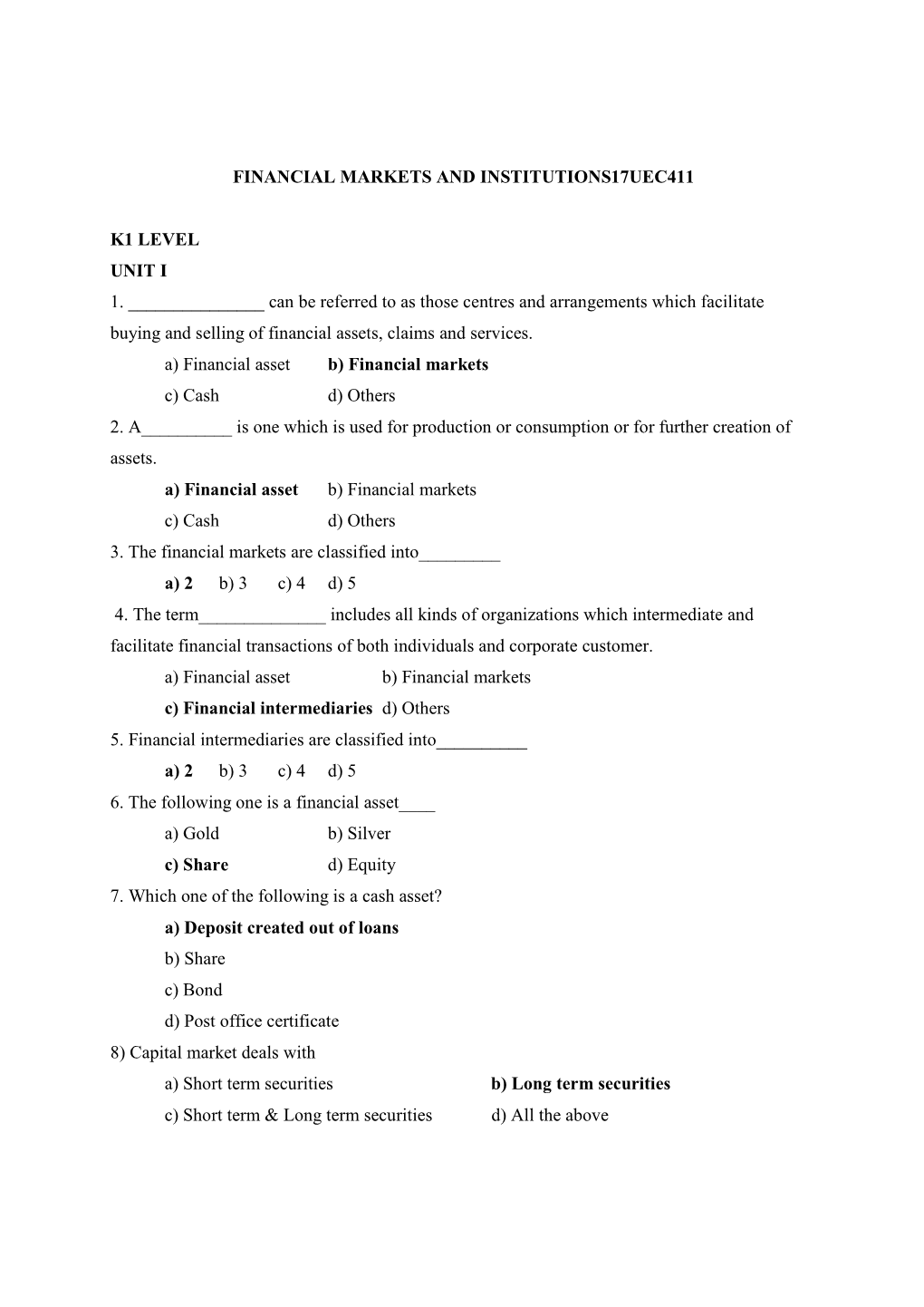 Financial Markets and Institutions17uec411