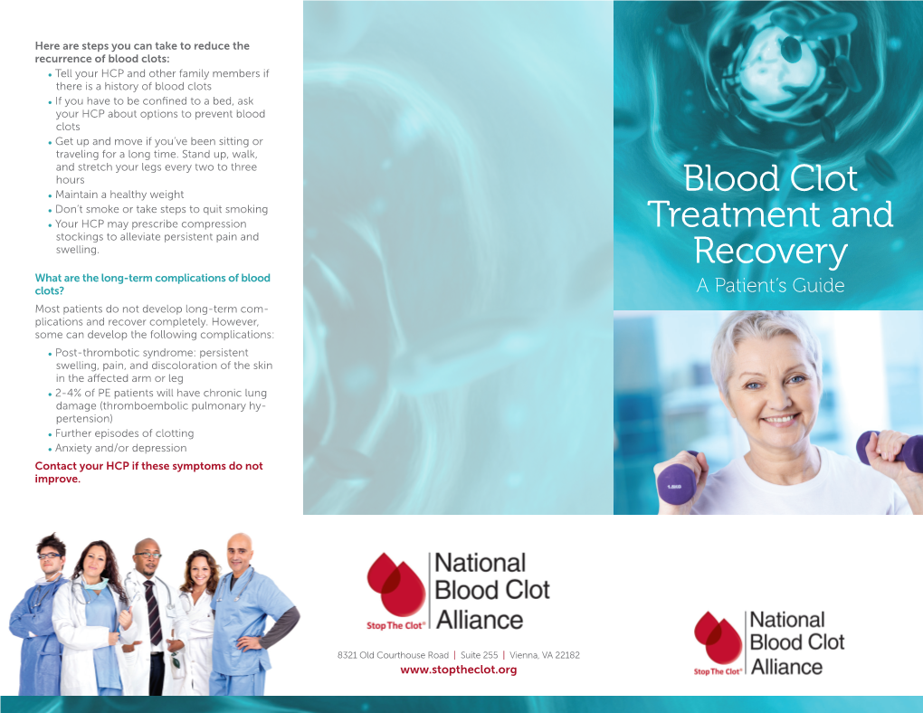 Blood Clot Treatment and Recovery Brochure