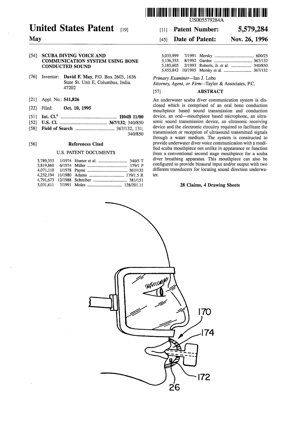 III IIIUSOO5579284A III United States Patent 19 11 Patent Number: 5,579,284 May (45) Date of Patent: Nov