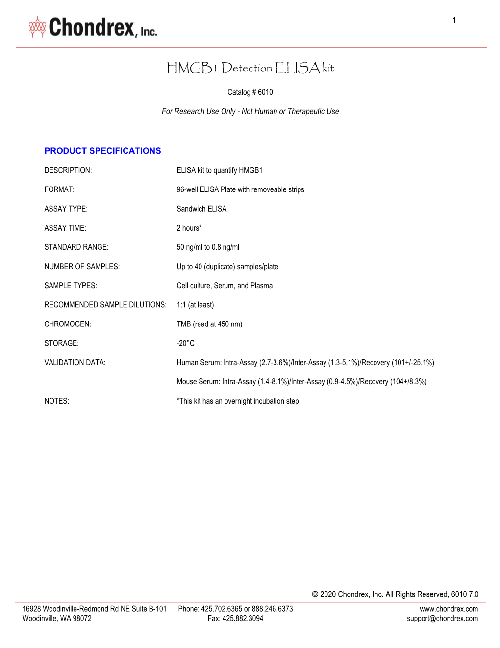 HMGB1 Detection ELISA Kit