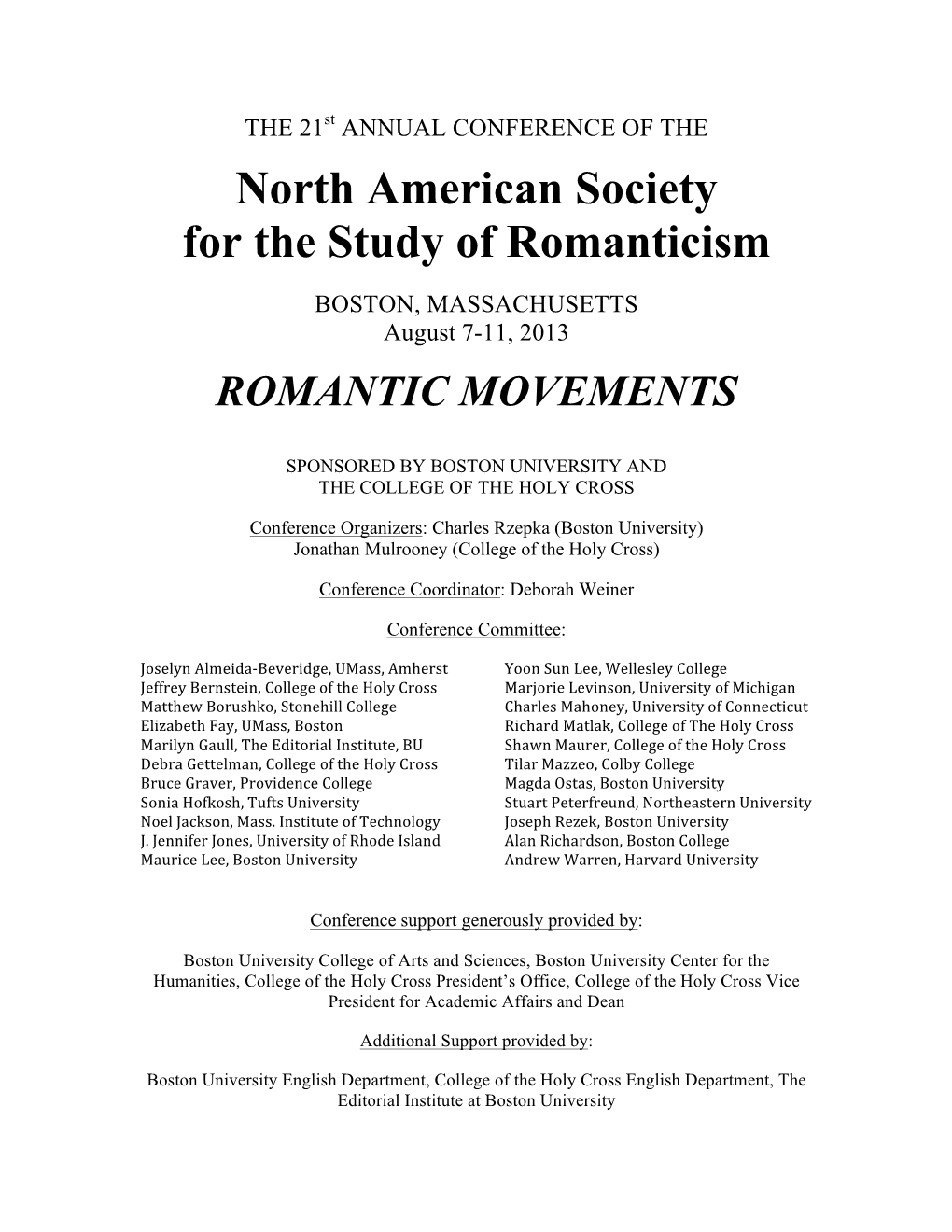 North American Society for the Study of Romanticism