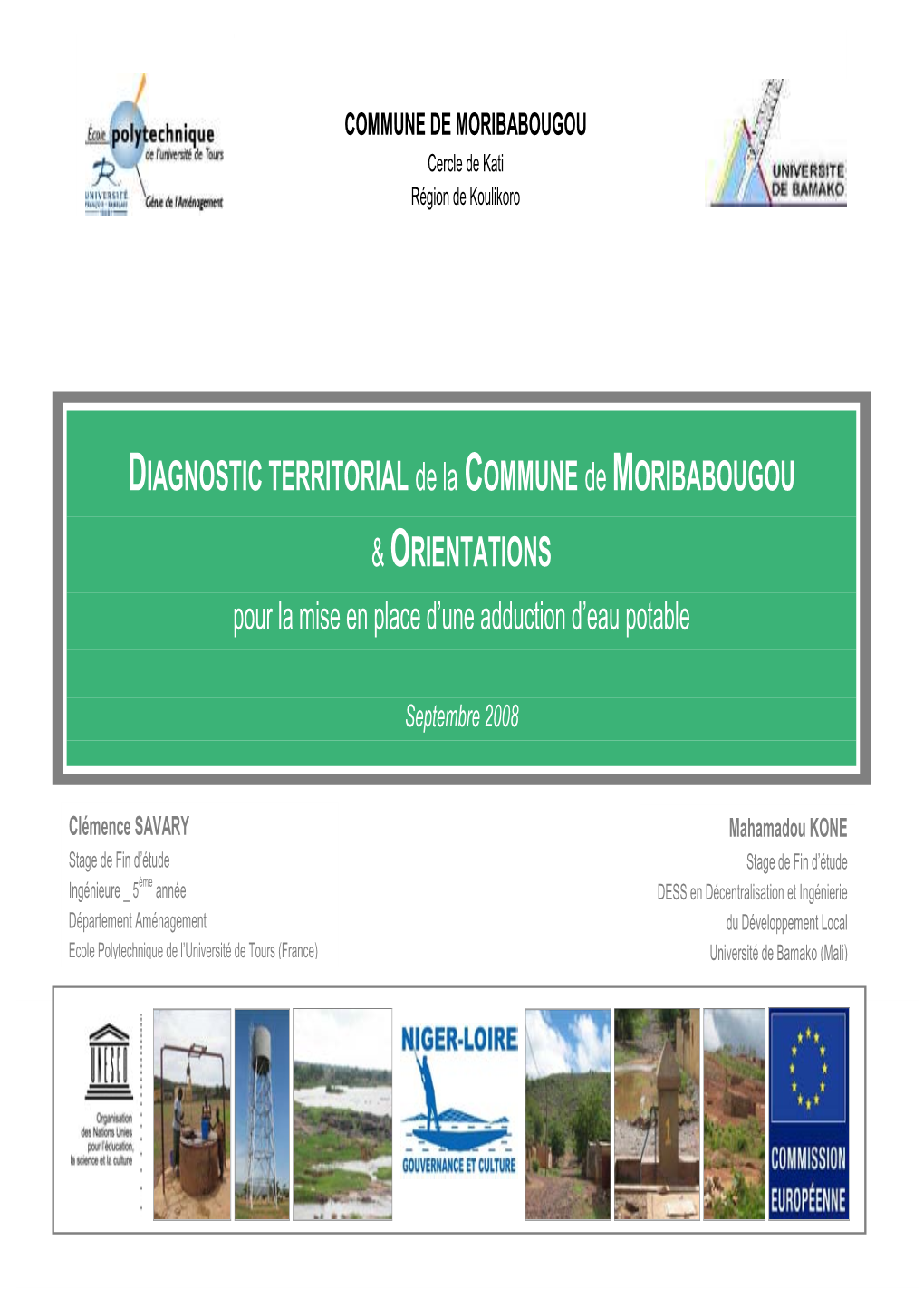 DIAGNOSTIC TERRITORIAL De La COMMUNE De MORIBABOUGOU