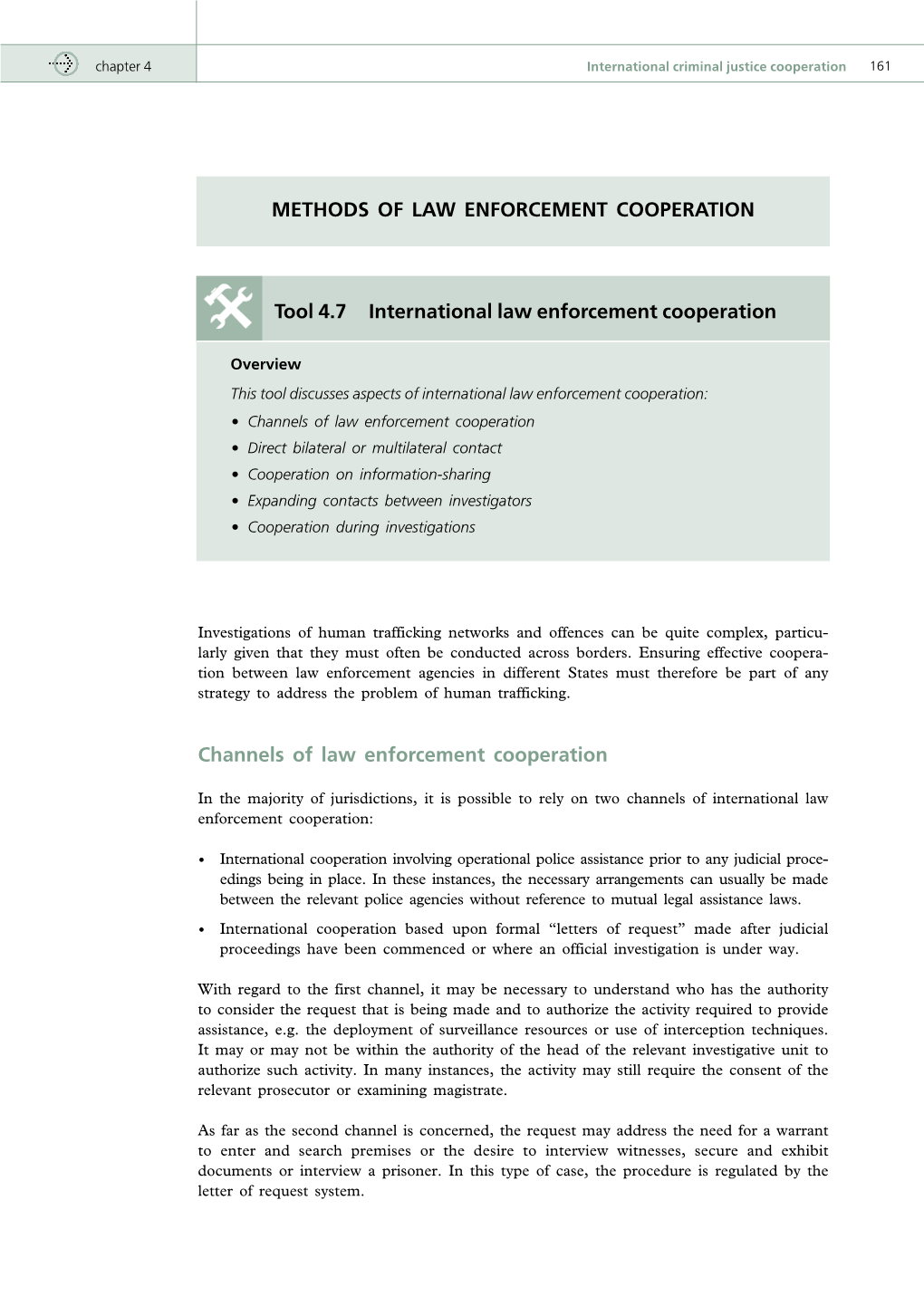 METHODS of LAW ENFORCEMENT COOPERATION Tool 4.7