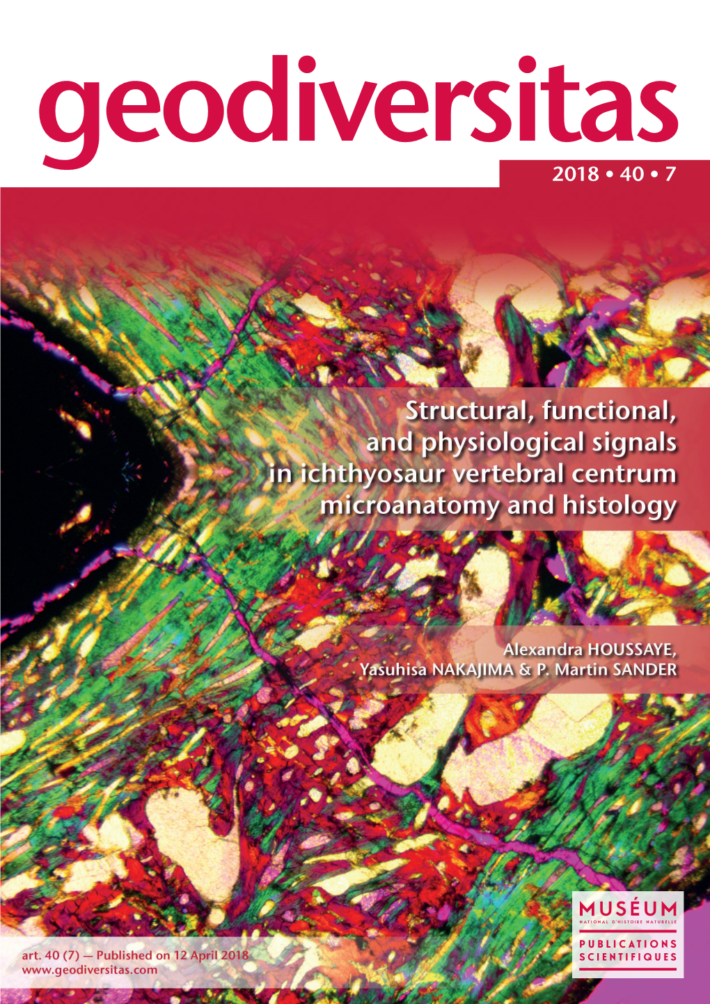 Structural, Functional, and Physiological Signals in Ichthyosaur Vertebral Centrum Microanatomy and Histology