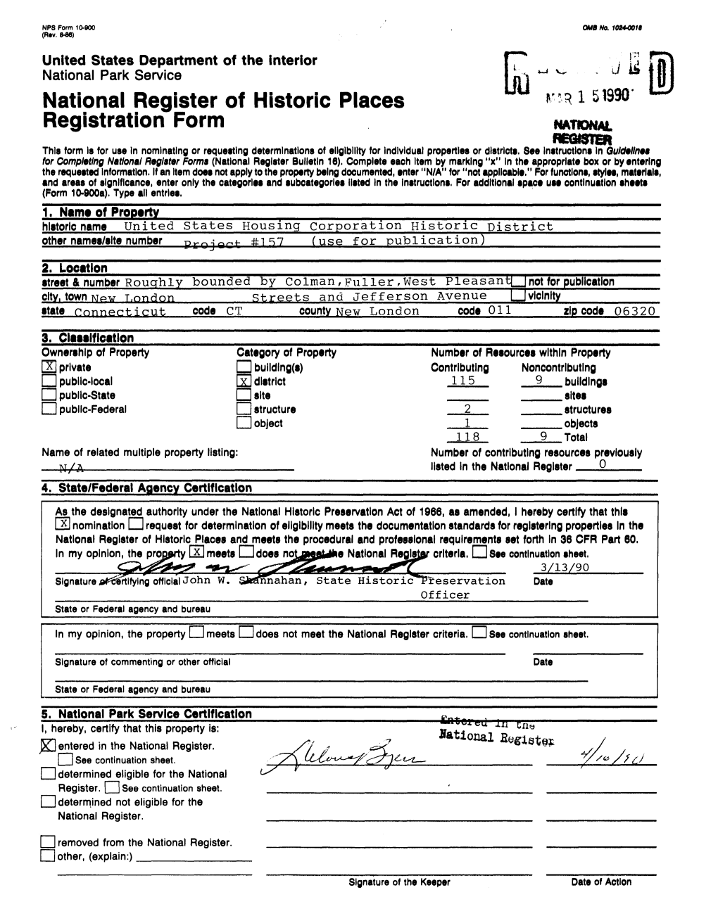 National Register of Historic Places Continuation Sheet