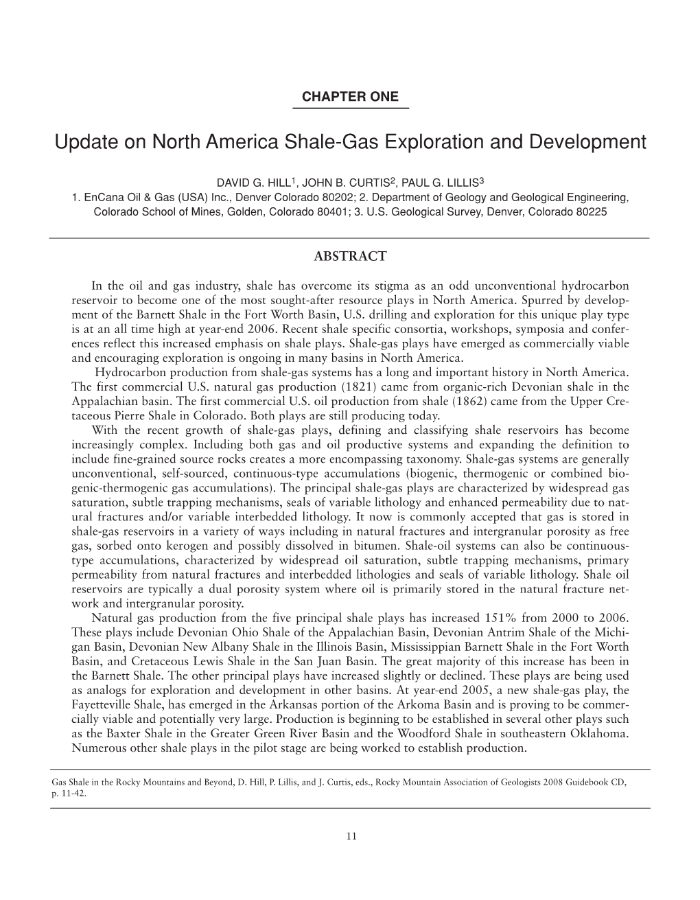 Update on North America Shale-Gas Exploration and Development