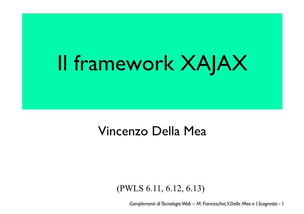 Il Framework XAJAX