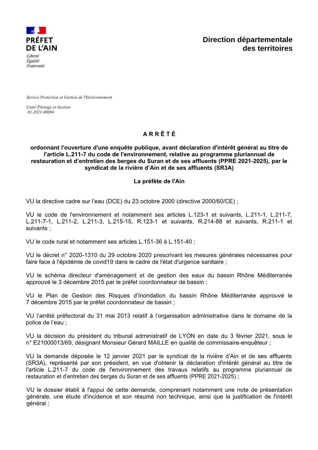 Direction Départementale Des Territoires