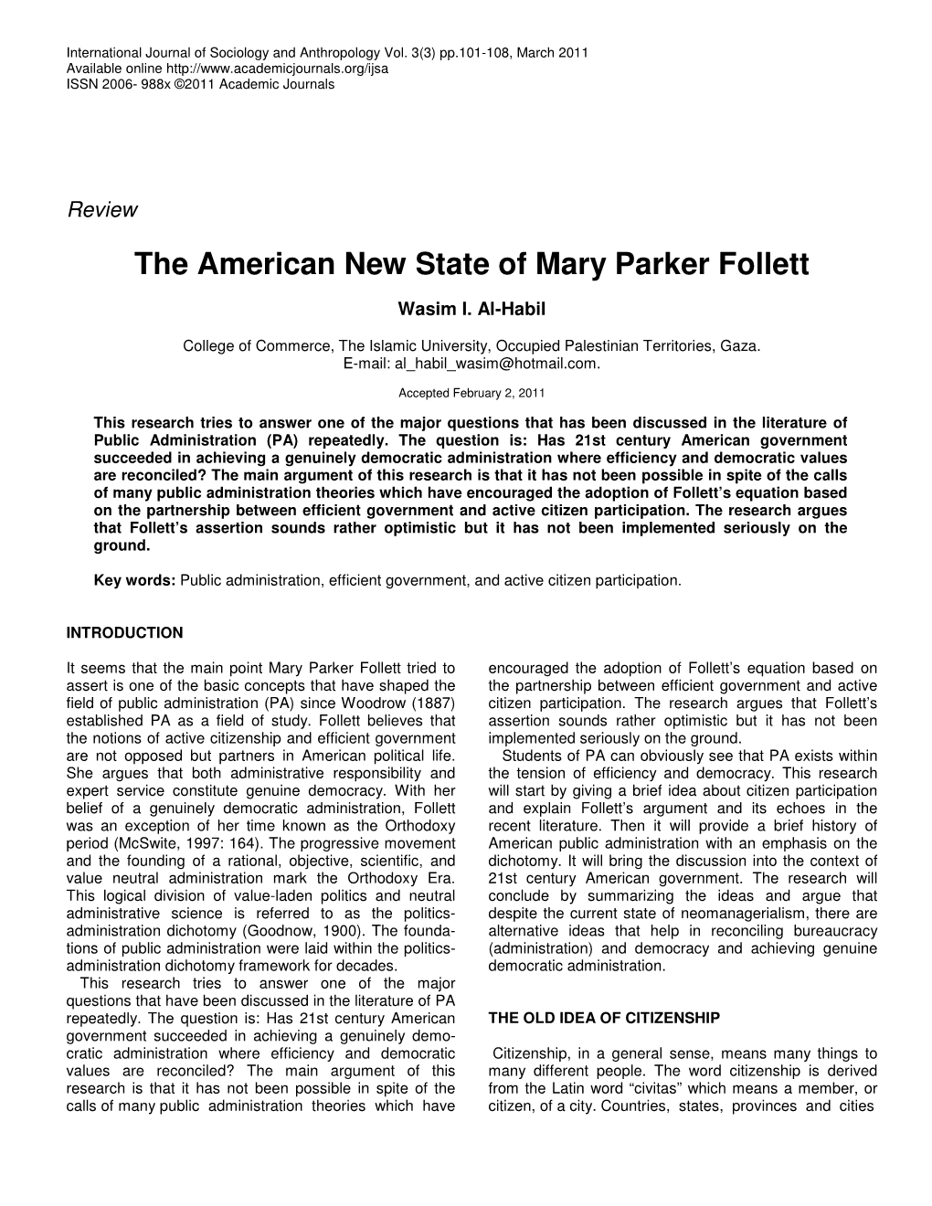 The American New State of Mary Parker Follett