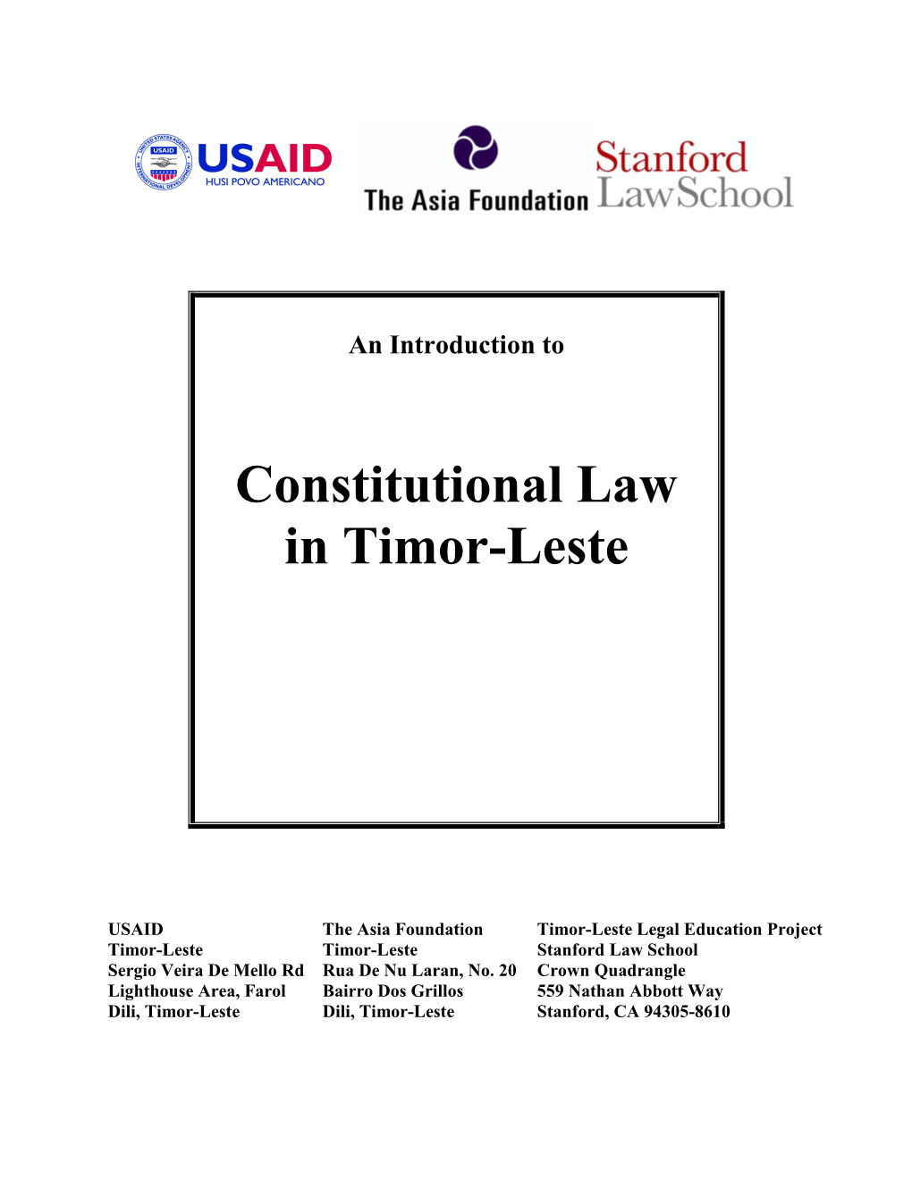 Constitutional Law in Timor-Leste