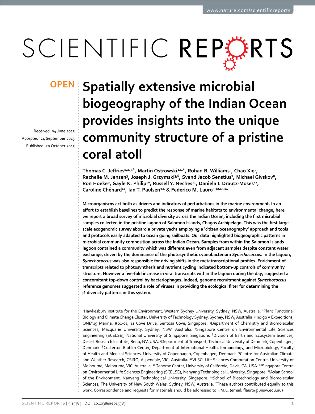 Spatially Extensive Microbial Biogeography of the Indian Ocean