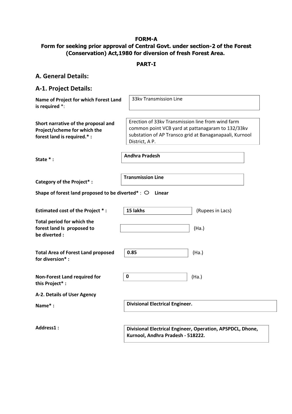 A. General Details: A-1. Project Details