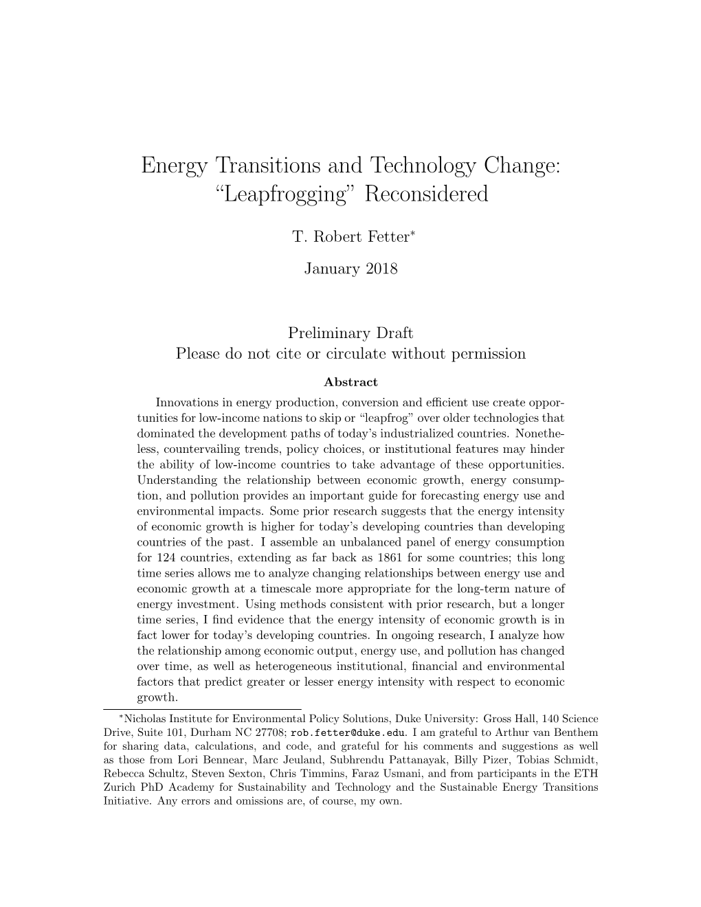 Energy Transitions and Technology Change: “Leapfrogging” Reconsidered