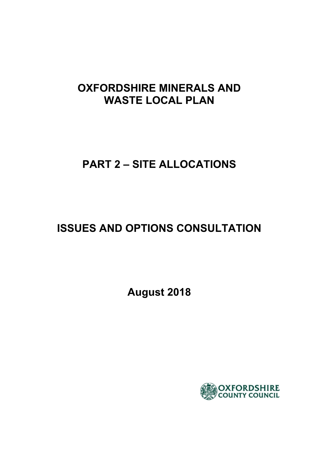 Oxfordshire Minerals and Waste Local Plan Part 2