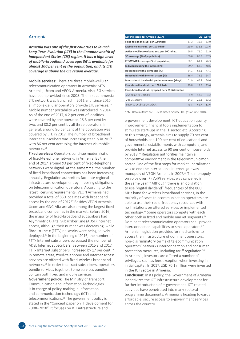 Armenia Key Indicators for Armenia (2017) CIS World Fixed-Telephone Sub