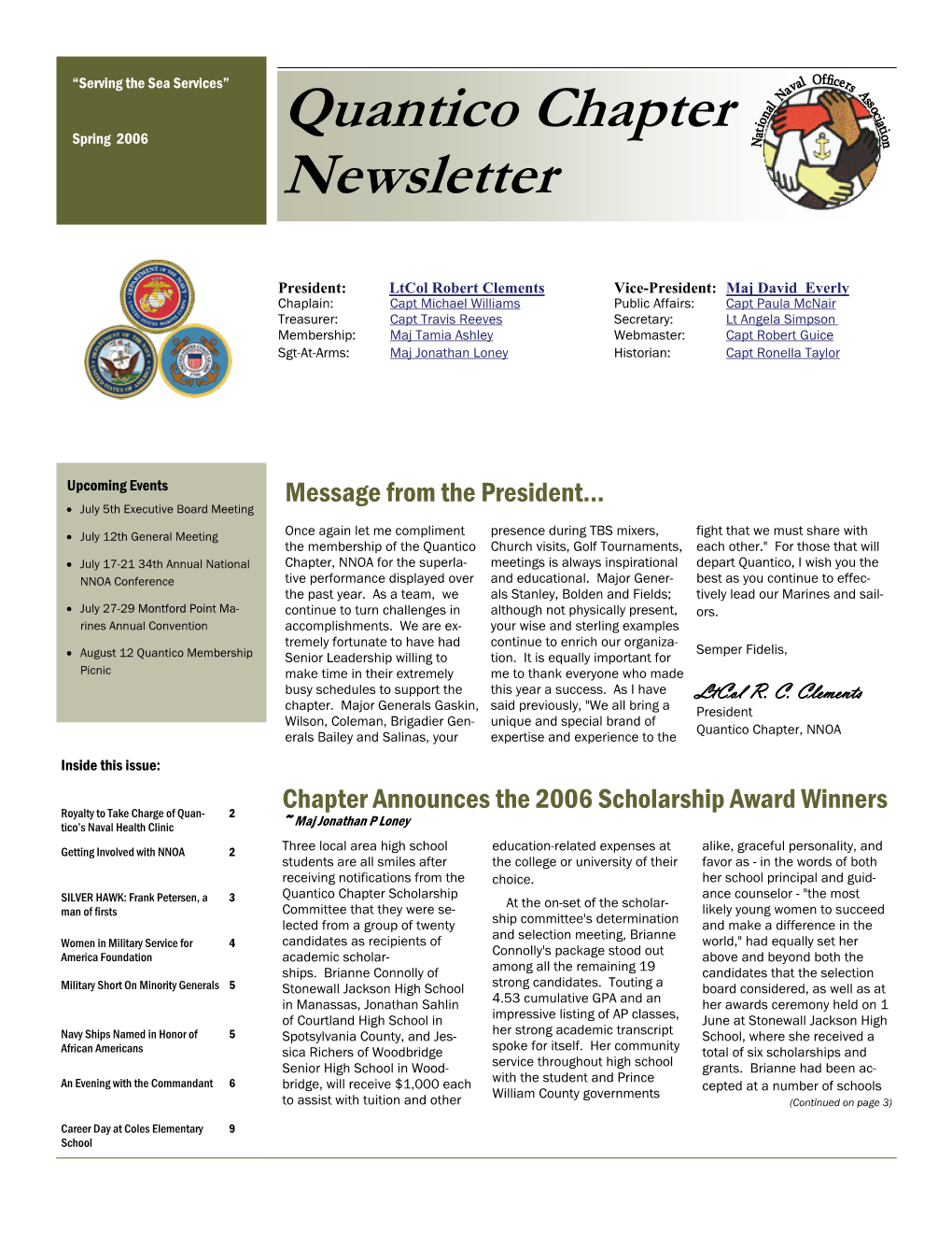 Quantico Chapter Newsletter