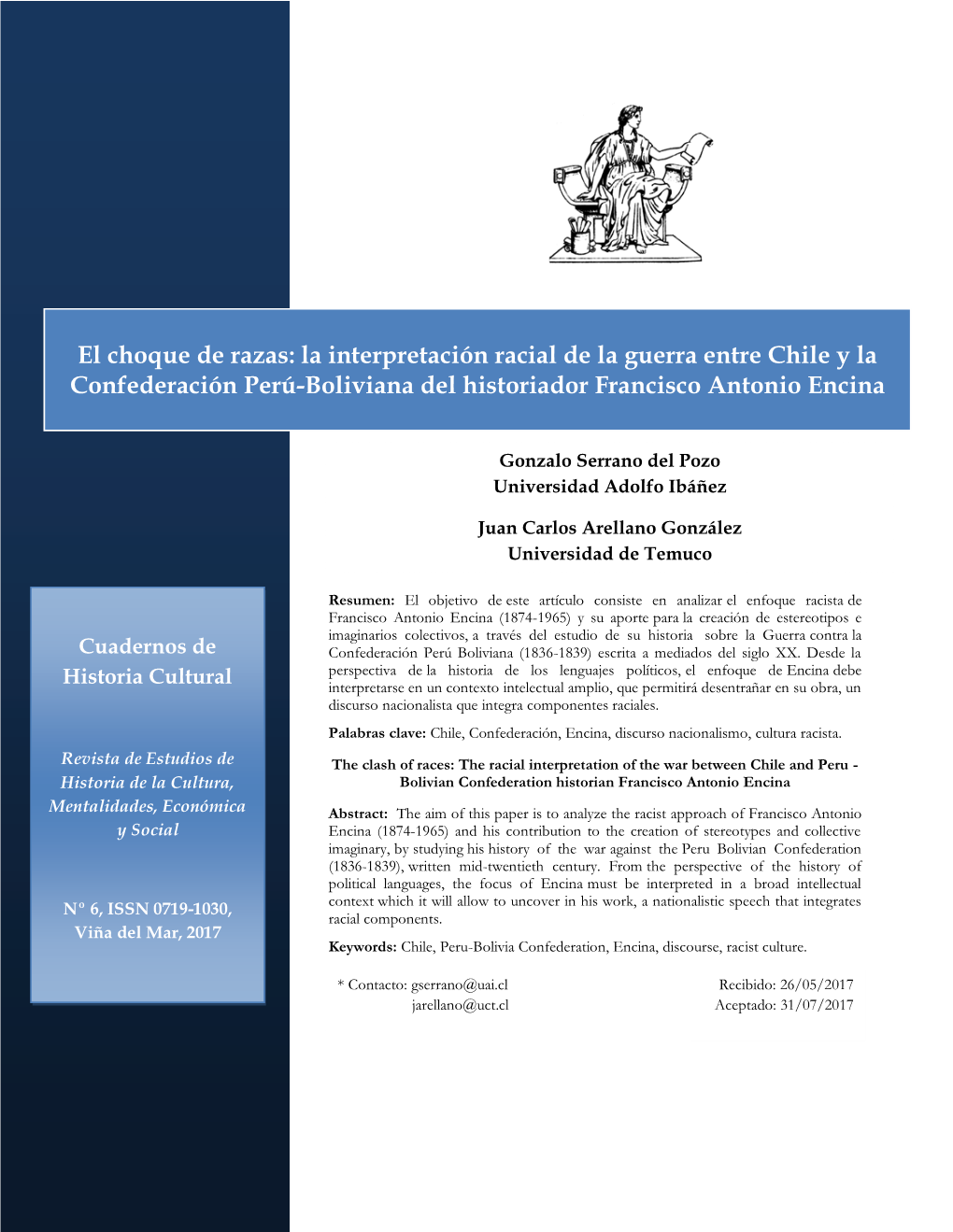 GONZALO SERRANO DEL POZO Y JUAN CARLOS ARELLANO GONZÁLEZ, “El Choque De Razas: La Interpretación Racial