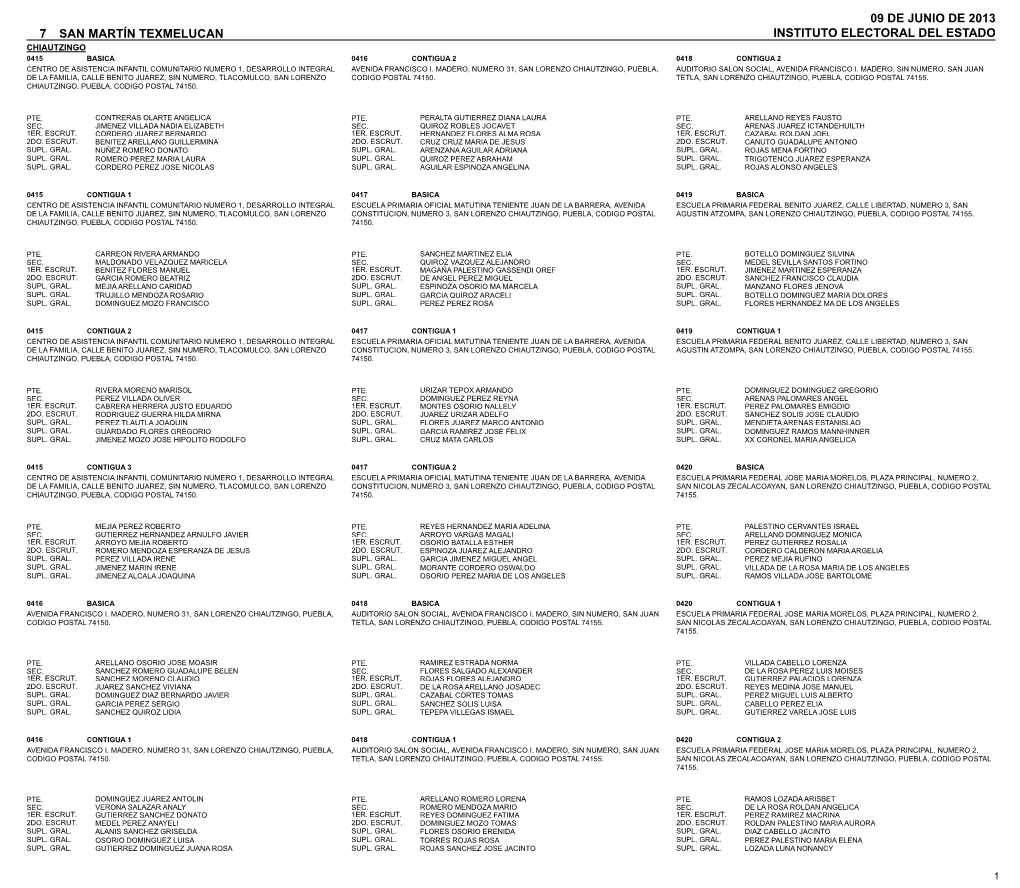 Instituto Electoral Del Estado San Martín Texmelucan 09 De Junio De