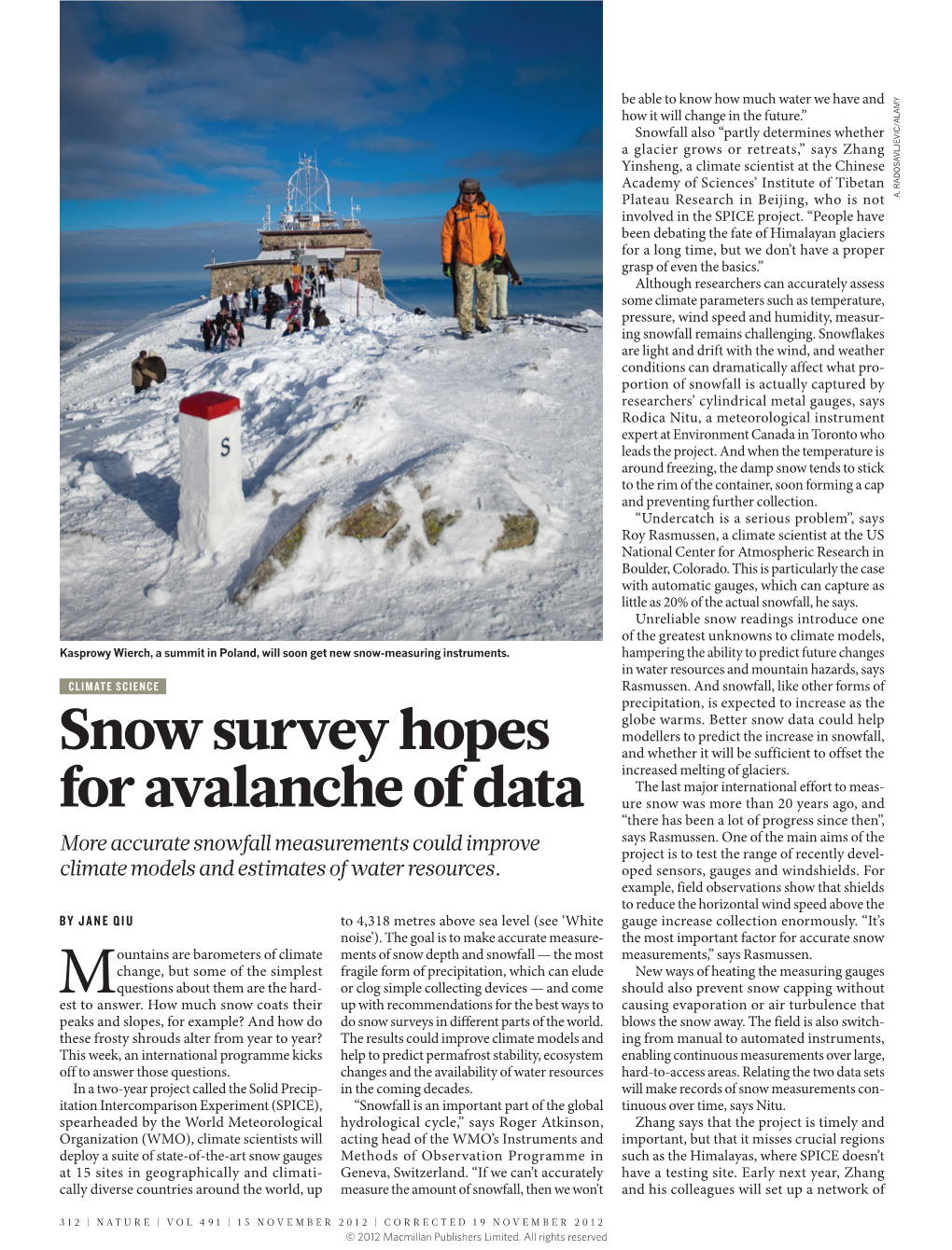 Snow Survey Hopes for Avalanche of Data