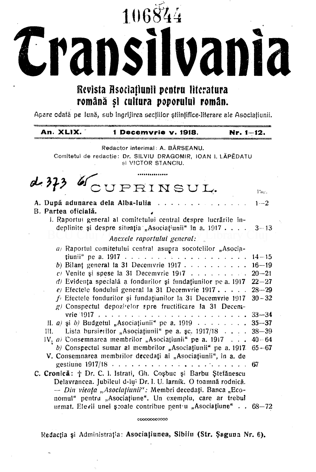 Revista Hsociafiunii Pentru Literatura Română Si Cultura Poporului Român