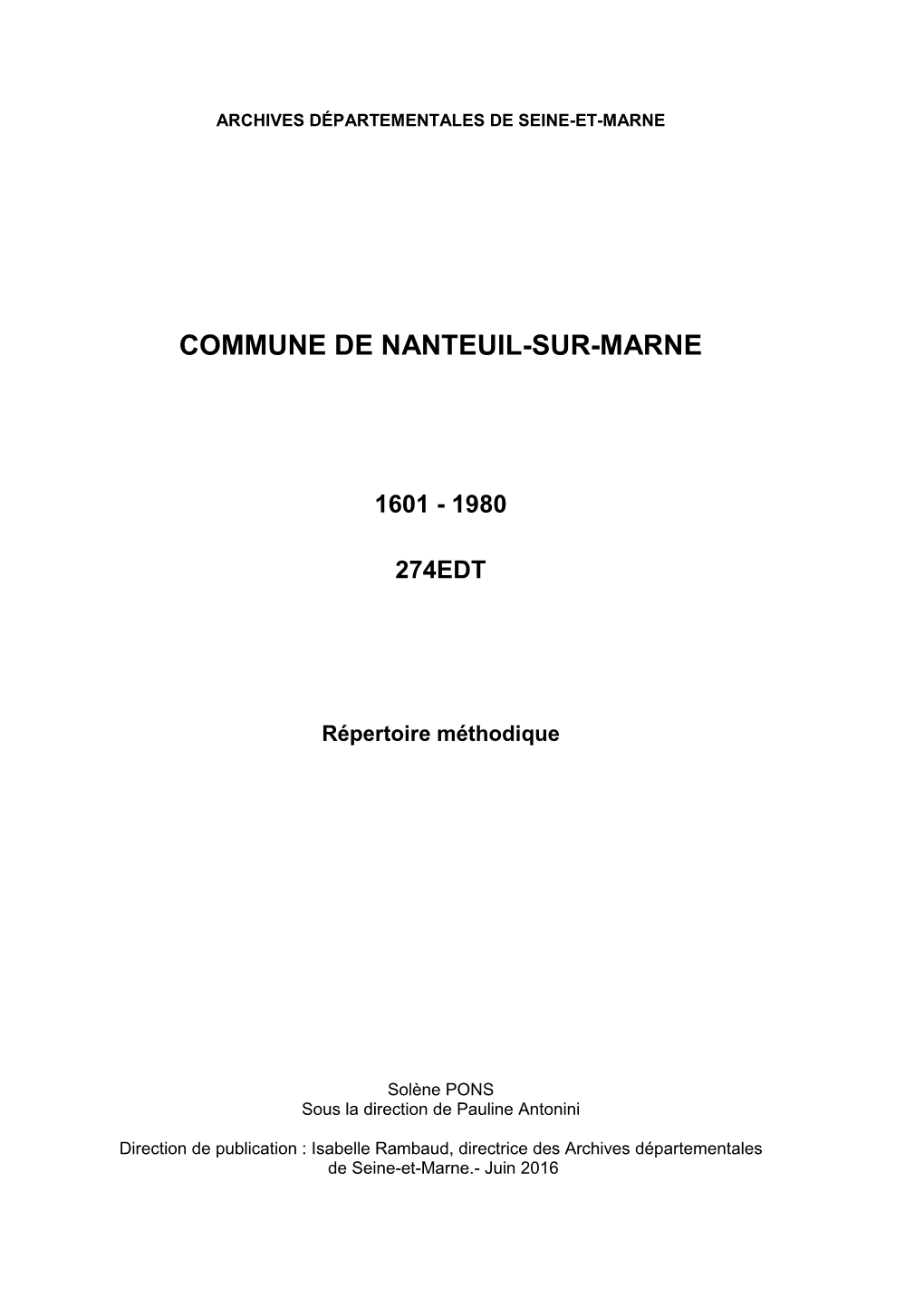 Commune De Nanteuil-Sur-Marne