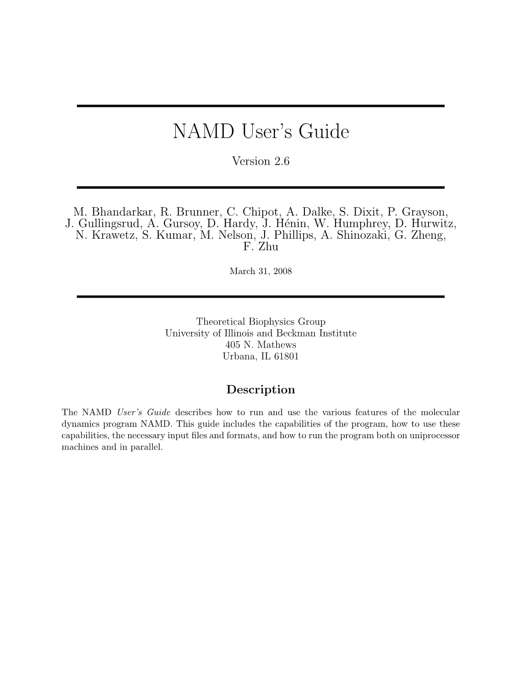NAMD User's Guide