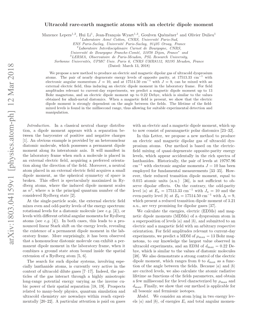 Ultracold Rare-Earth Magnetic Atoms with an Electric Dipole Moment