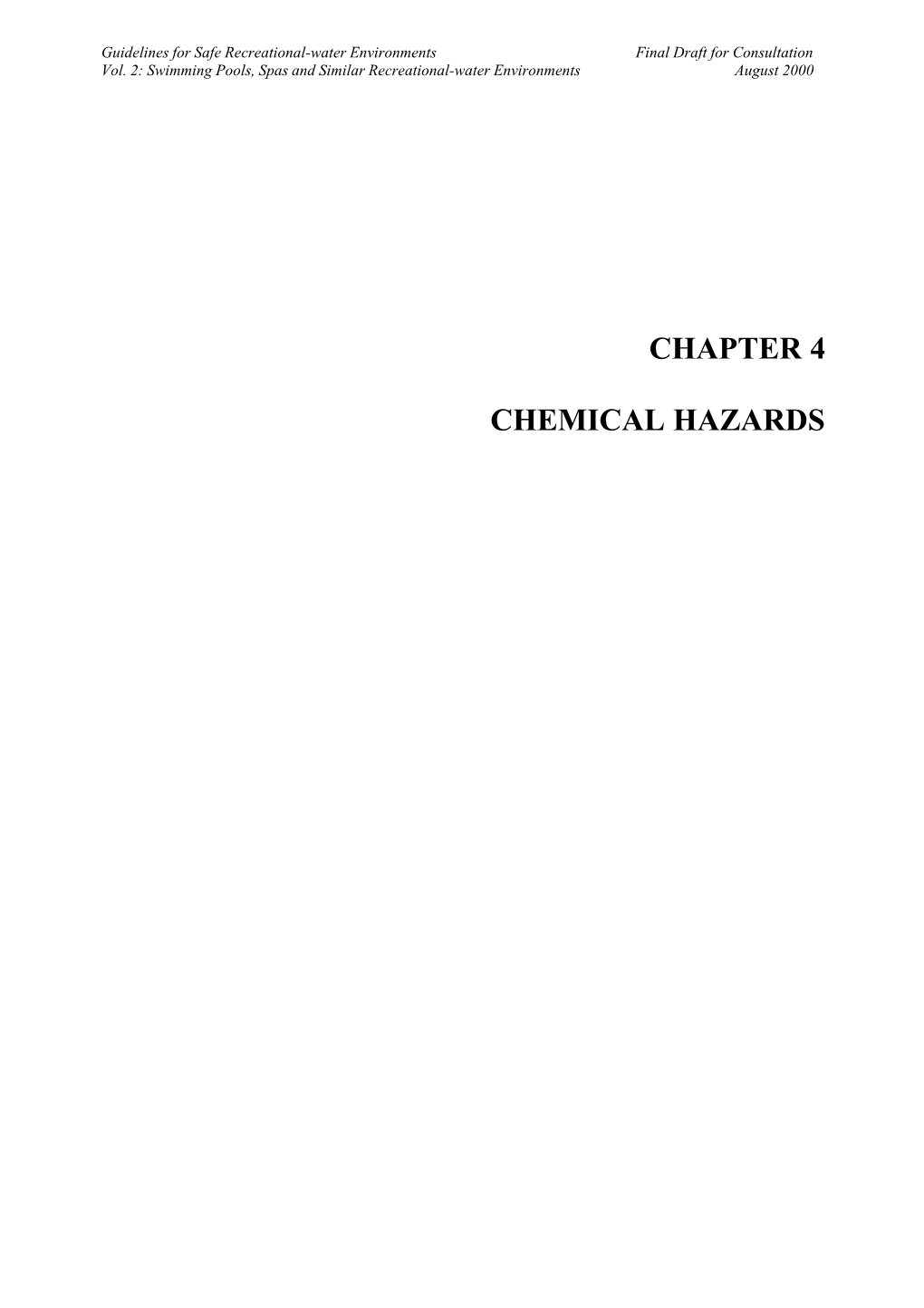 Chapter 4 Chemical Hazards