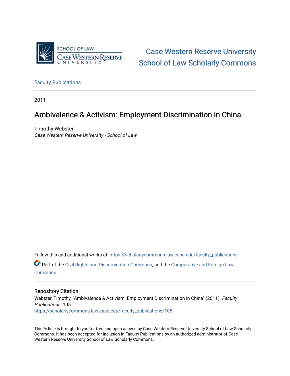 Employment Discrimination in China