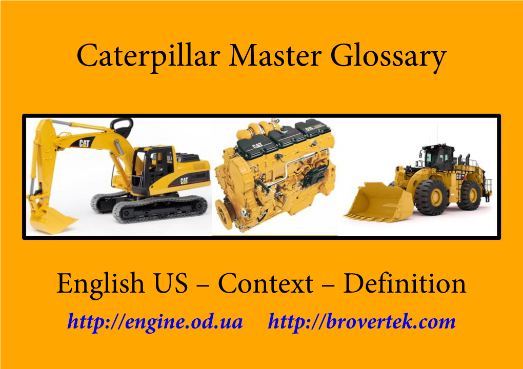 Caterpillar Master Glossary