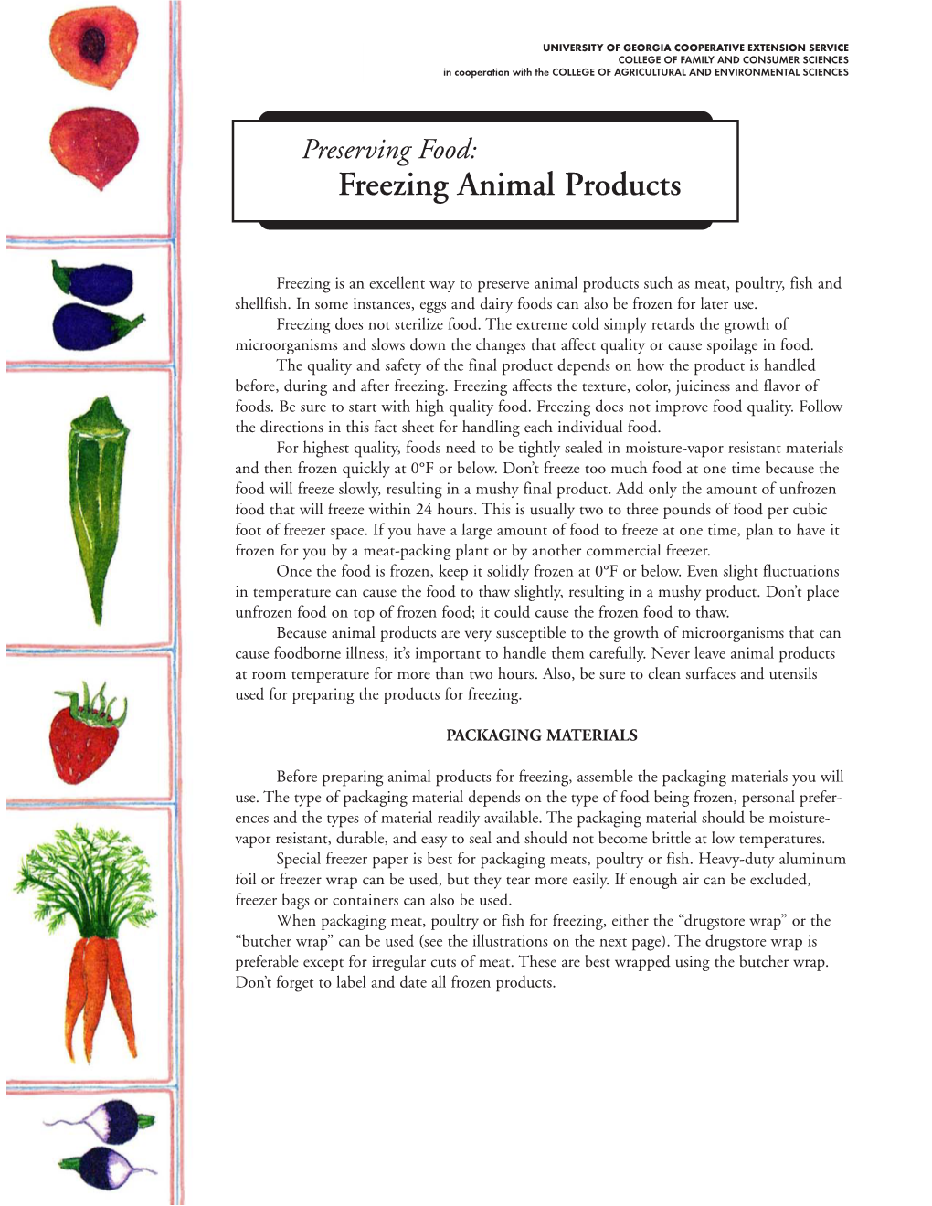 Freezing Animal Products