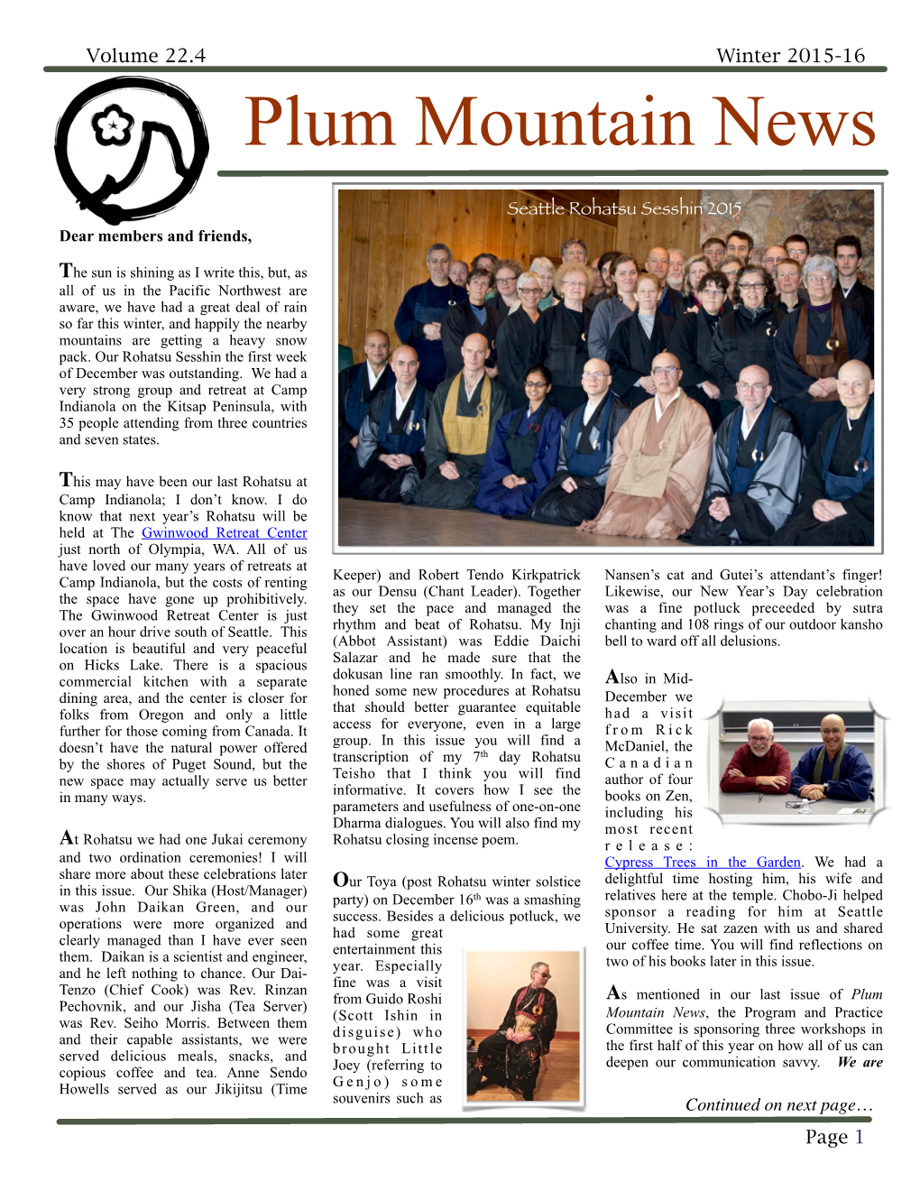 Plum Mountain News