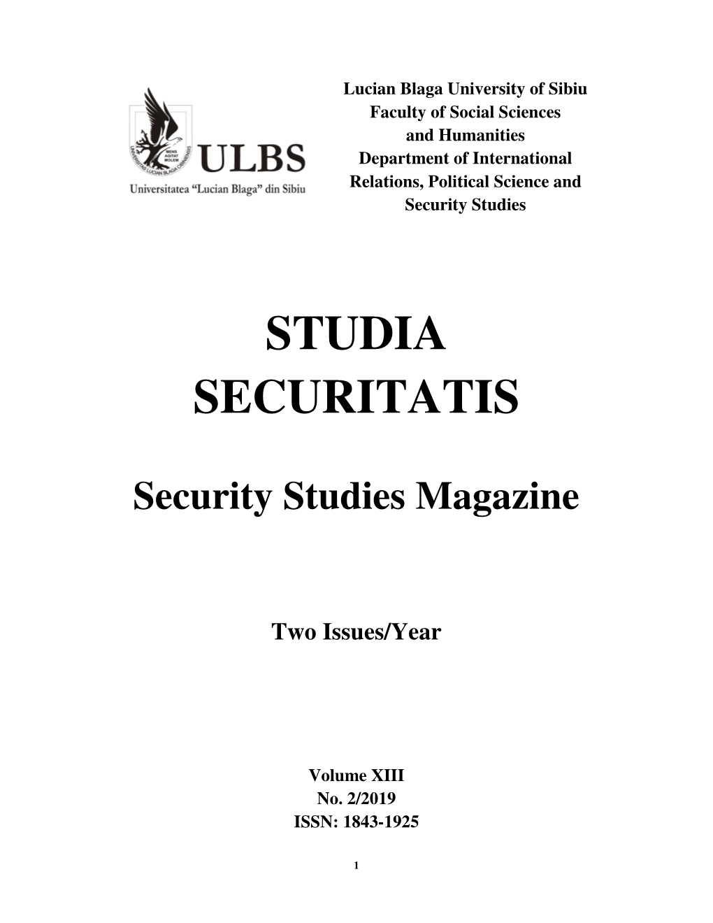 Studia Securitatis 2 2019