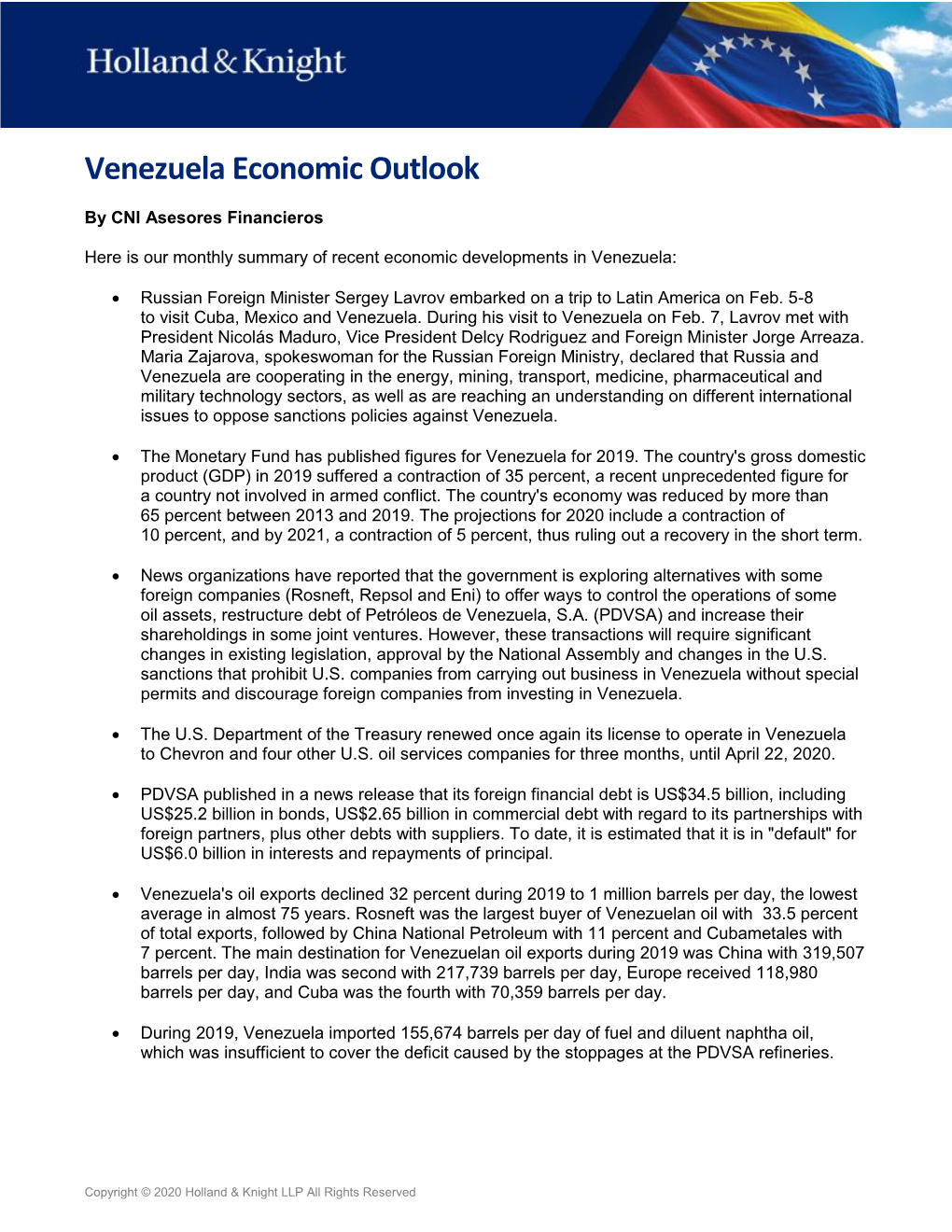 Venezuela Economic Outlook