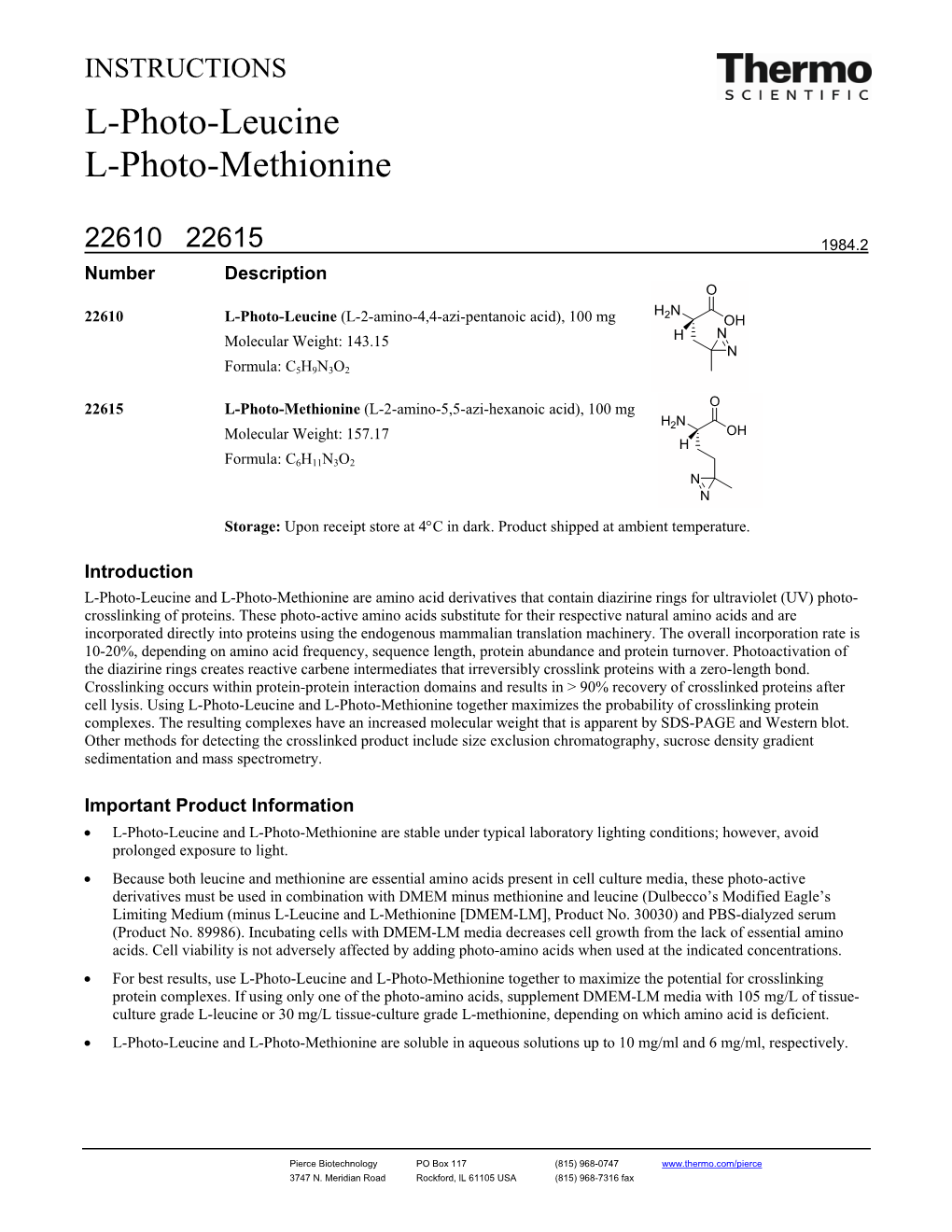 L-Photo-Leucine L-Photo-Methionine