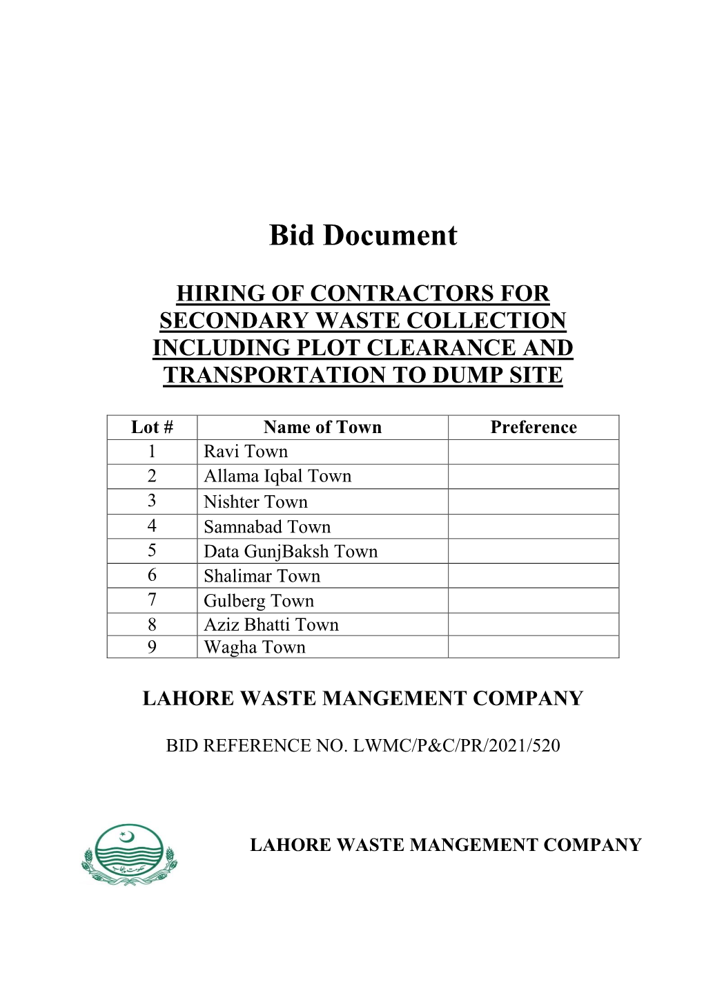 Bid Document