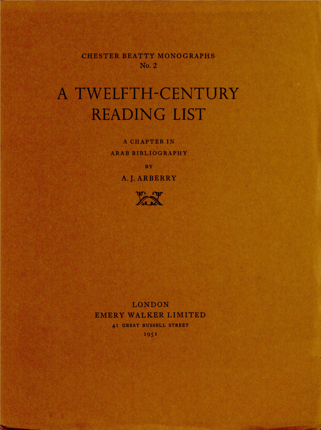 A Twelfth-Century Reading List