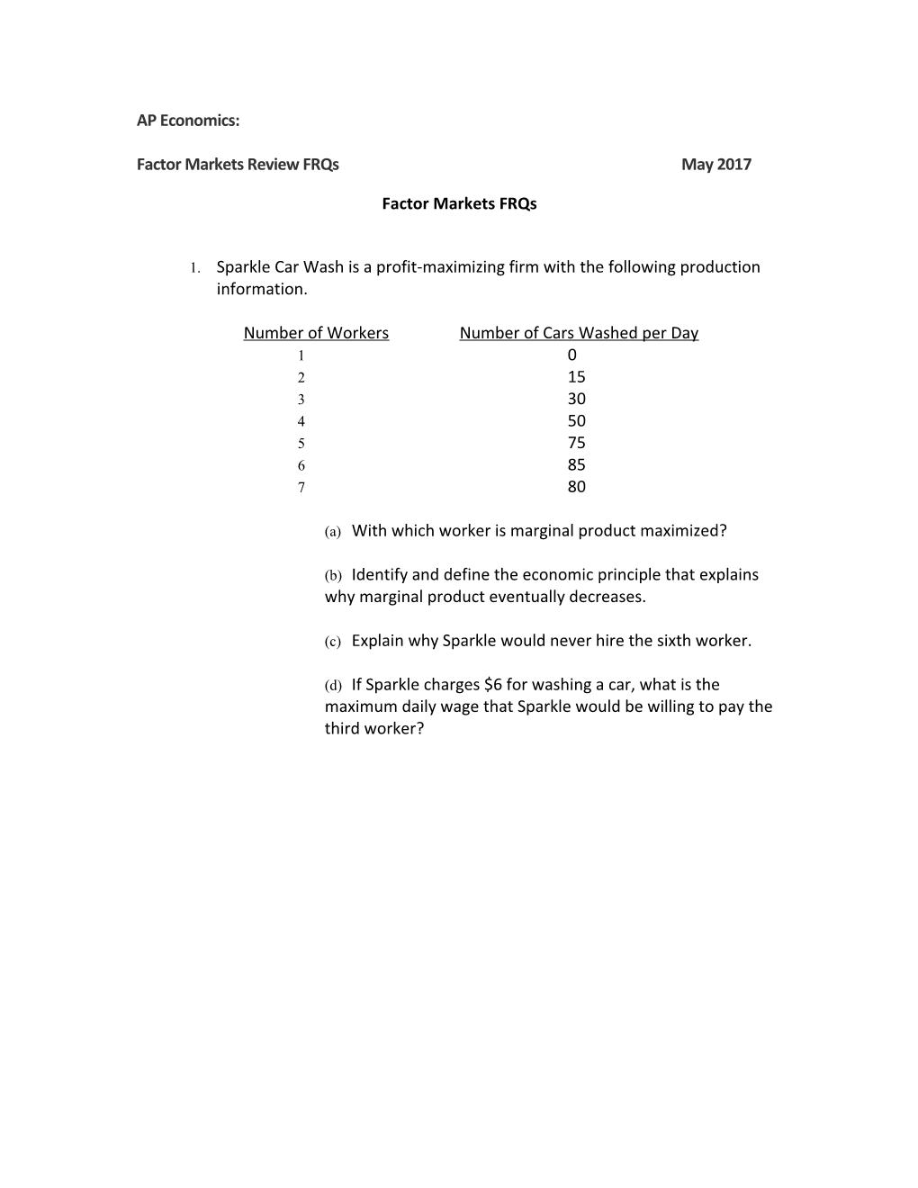 Factor Markets Review Frqs May 2017