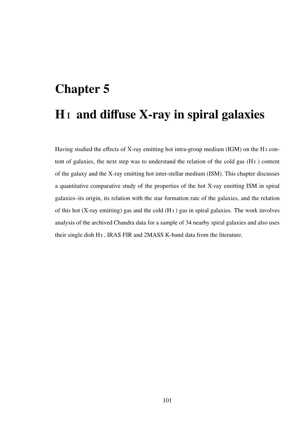 Chapter 5 Hi and Diffuse X-Ray in Spiral Galaxies
