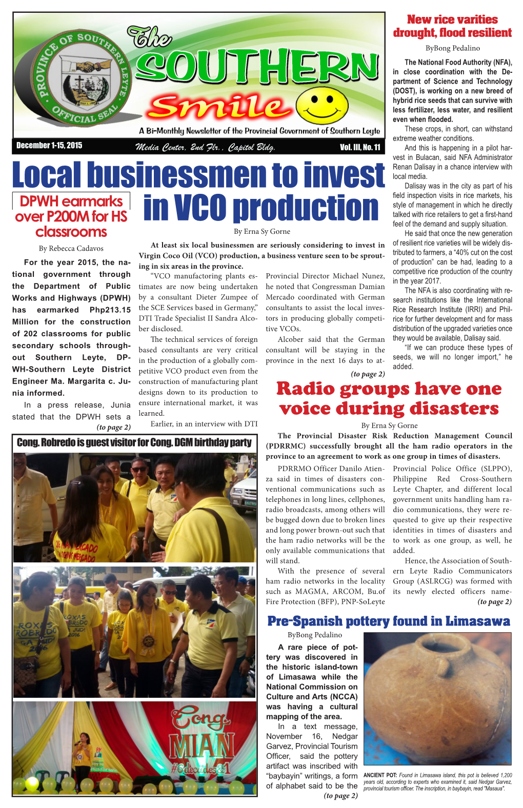 Local Businessmen to Invest in VCO Production