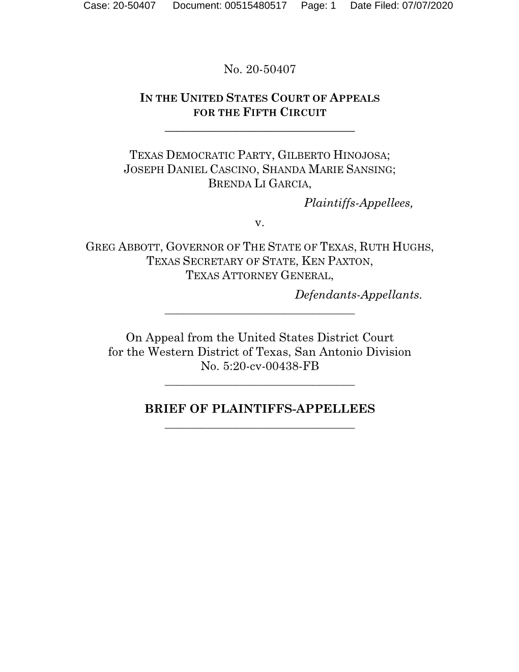 Plaintiffs-Appellees' Appellate Brief