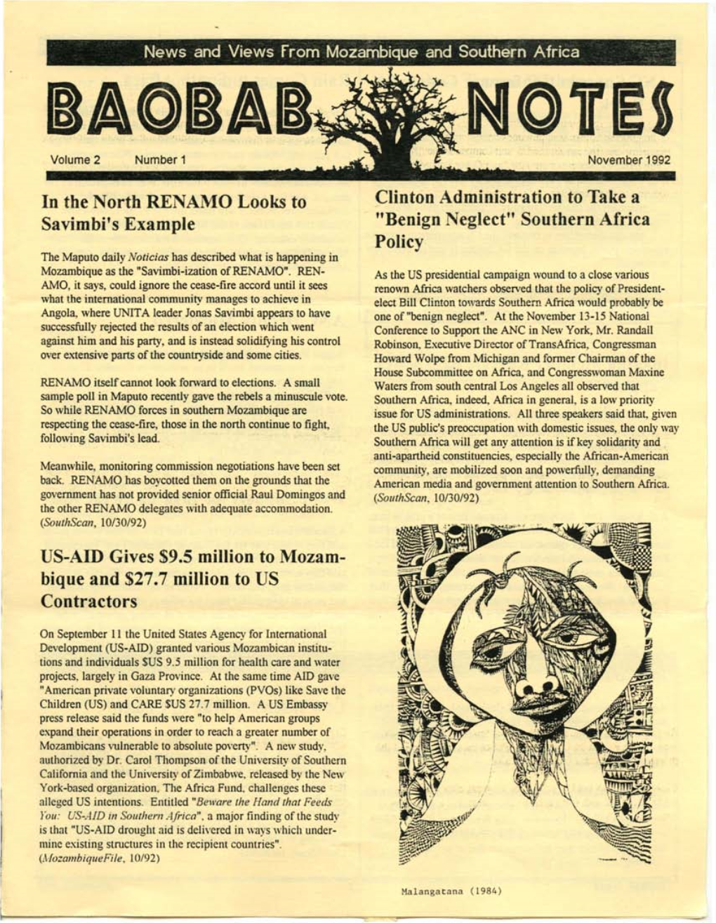 BAOBAB Volume 2 Number 1 November 1992