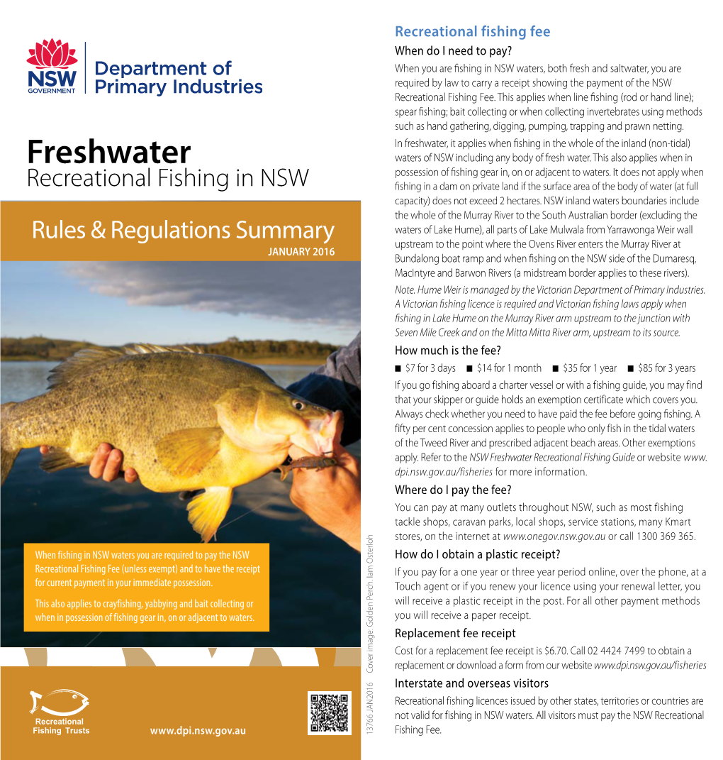 Freshwater Recreational Fishing In