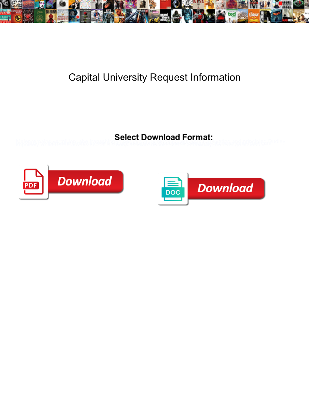 Capital University Request Information