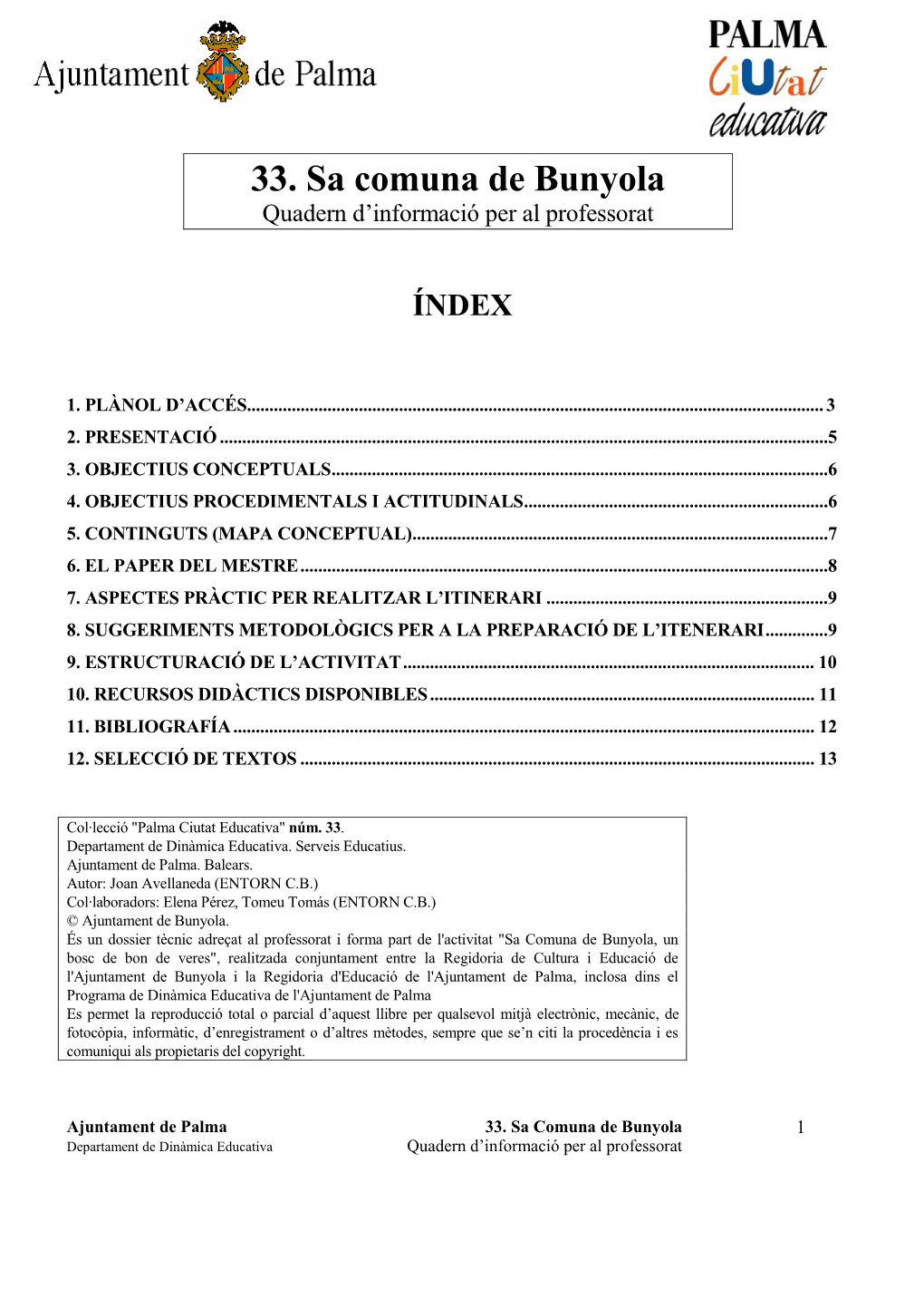 33. Sa Comuna De Bunyola Quadern D’Informació Per Al Professorat