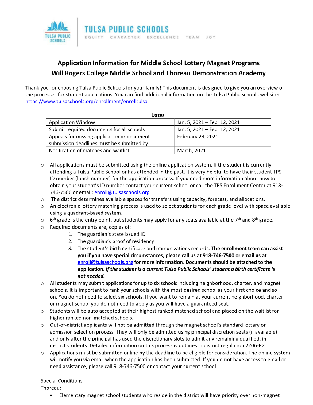 Magnet School/Program Transfer Instructions