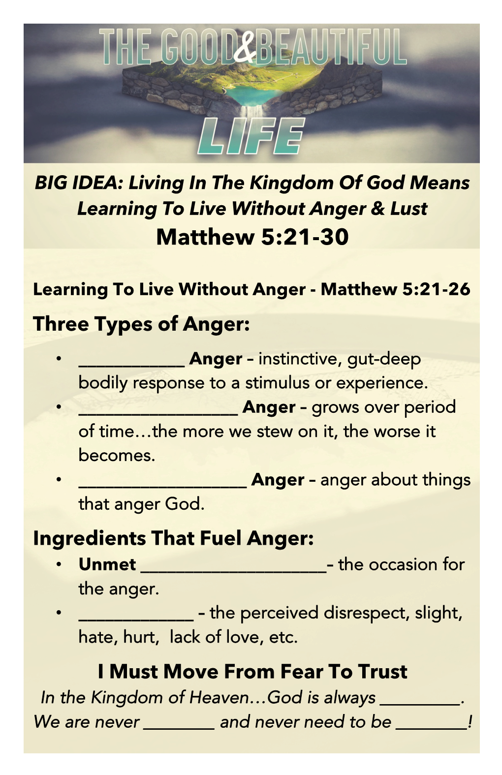 Learning to Live Without Anger & Lust 2020-01-12