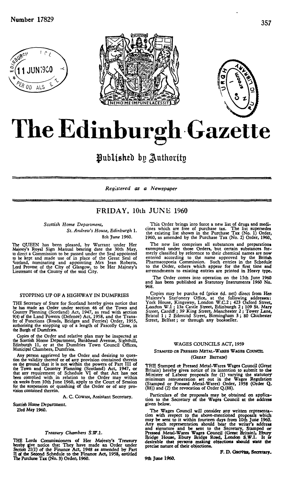 The Edinburgh Gazette, Issue 17829, Page