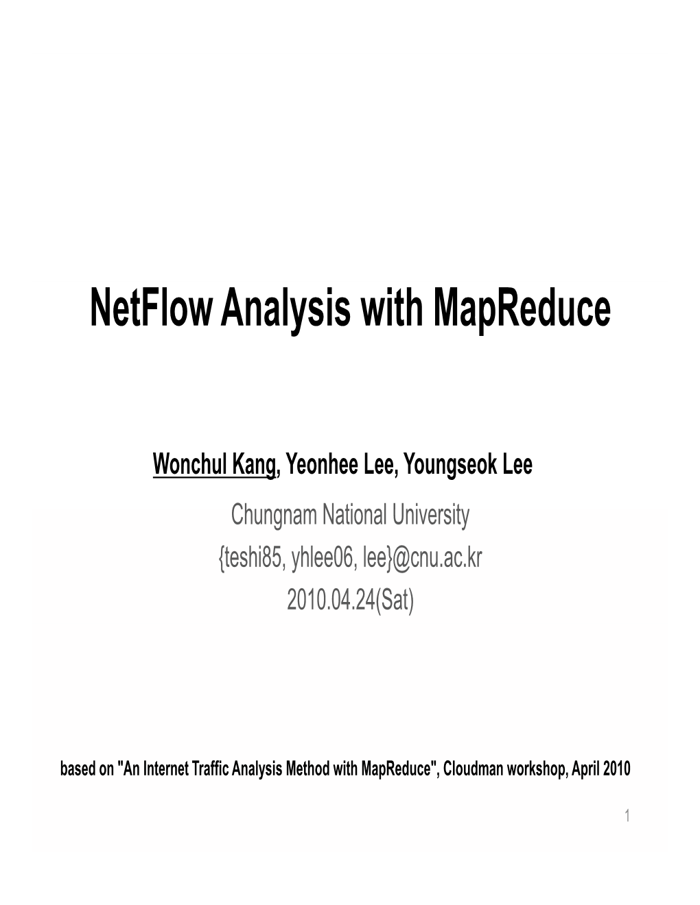 Netflow Analysis with Mapreduce